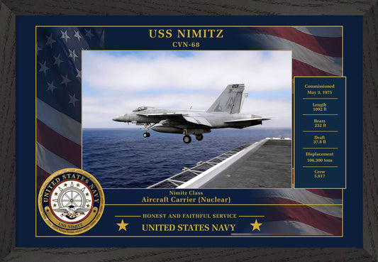 USS Nimitz CVN-68 Framed Patriotic Photo