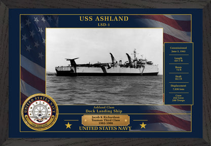 USS Ashland LSD-1 Framed Patriotic Photo
