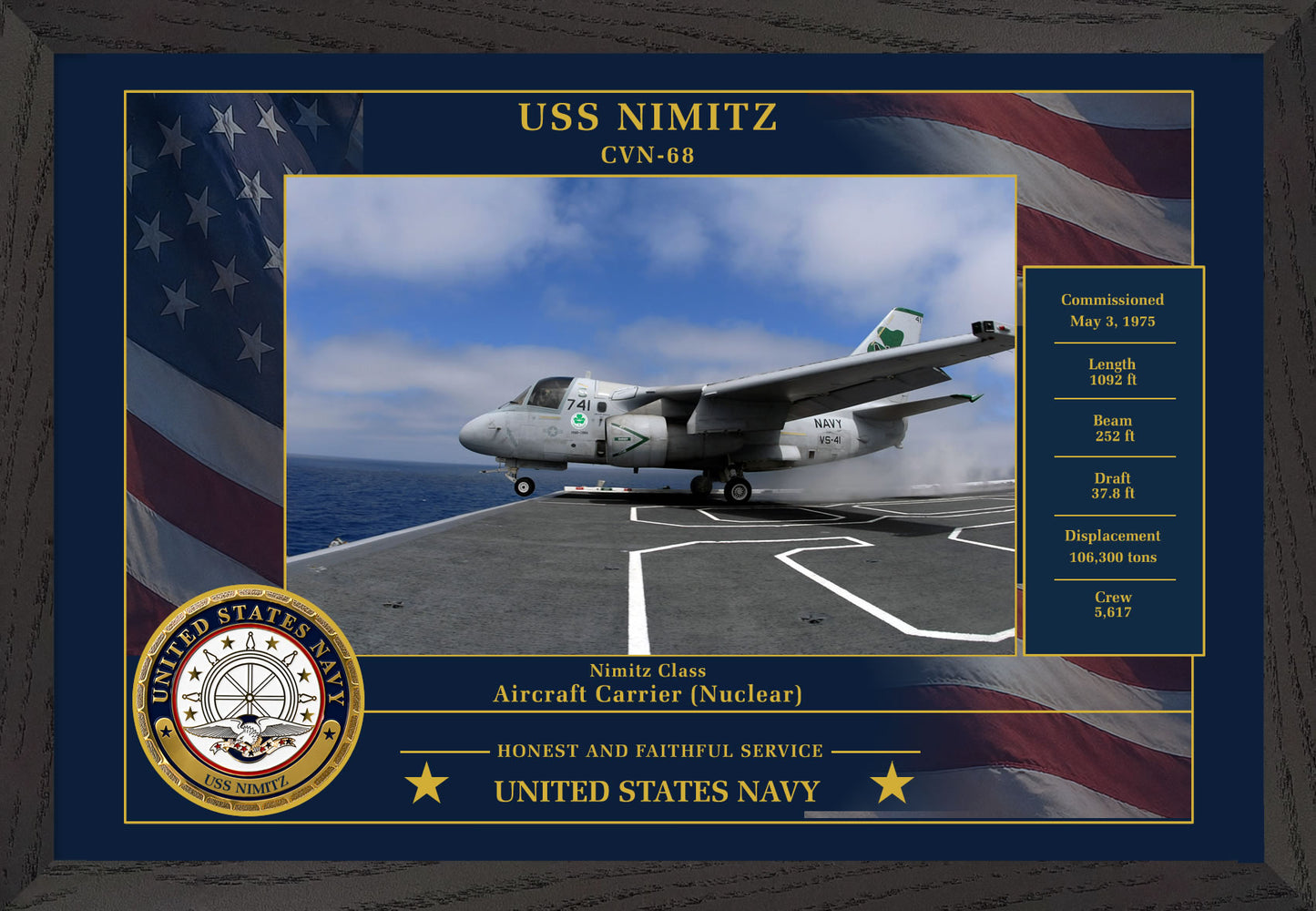 USS Nimitz CVN-68 Framed Patriotic Photo