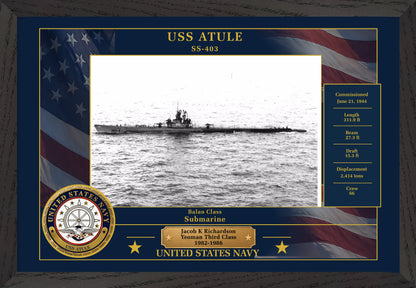 USS Atule SS-403 Framed Patriotic Photo