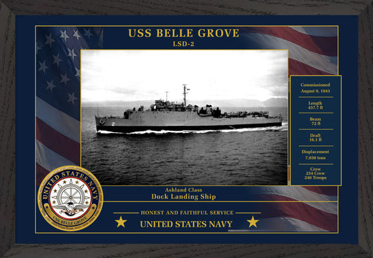 USS Belle Grove LSD-2 Framed Patriotic Photo