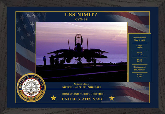 USS Nimitz CVN-68 Framed Patriotic Photo