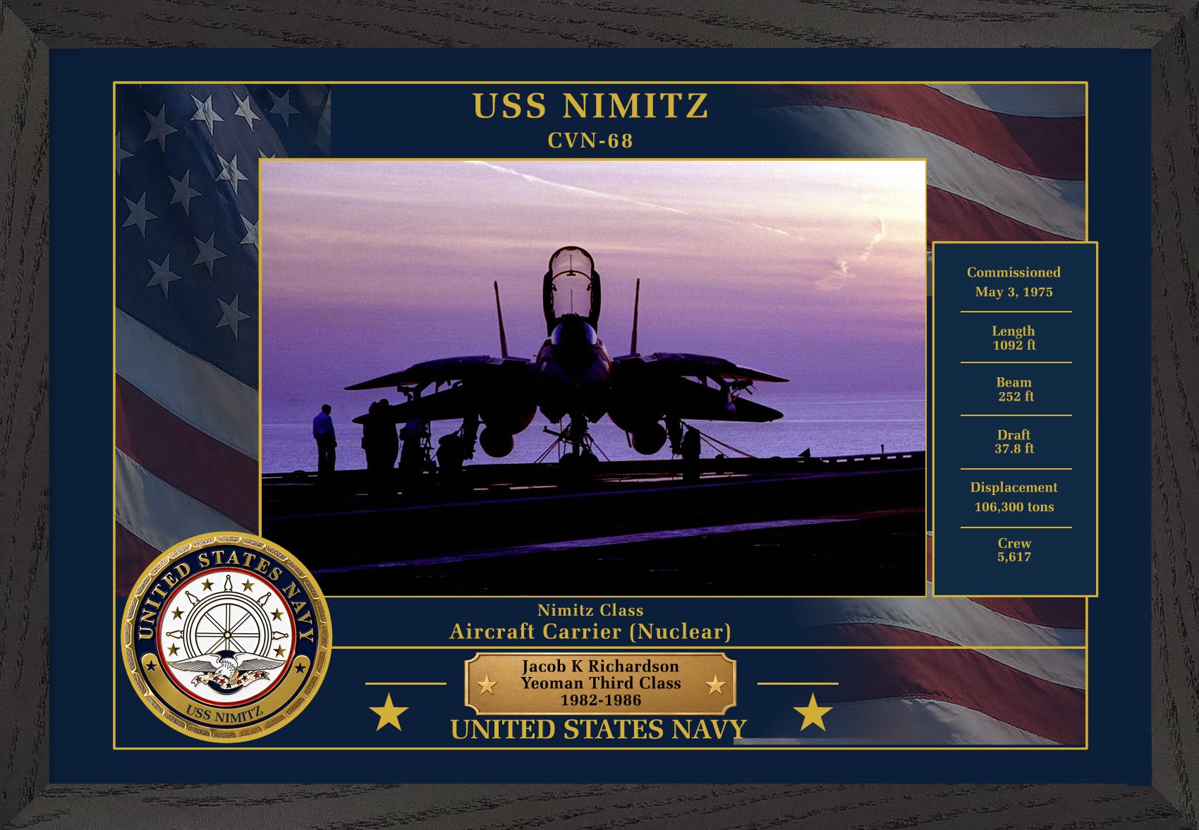 USS Nimitz CVN-68 Framed Patriotic Photo