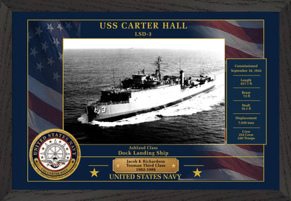 USS Carter Hall LSD-3 Framed Patriotic Photo