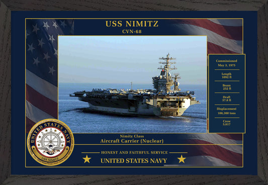 USS Nimitz CVN-68 Framed Patriotic Photo