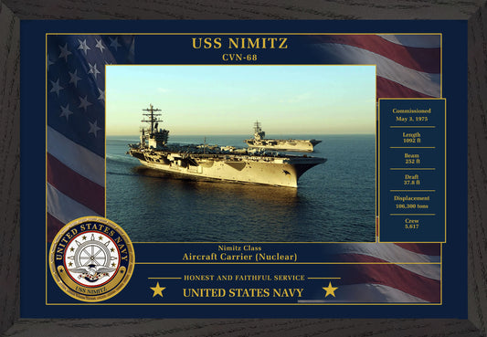 USS Nimitz CVN-68 Framed Patriotic Photo