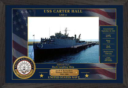 USS Carter Hall LSD-3 Framed Patriotic Photo