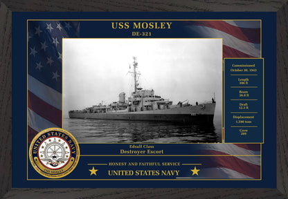 USS Mosley DE-321 Framed Patriotic Photo