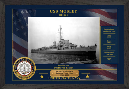 USS Mosley DE-321 Framed Patriotic Photo
