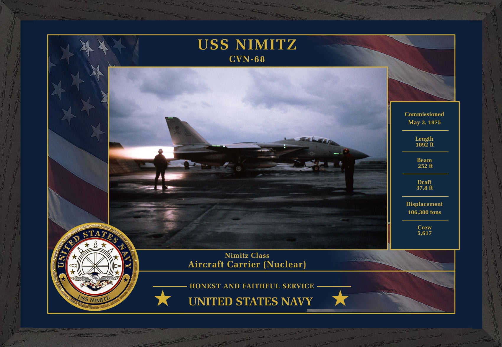USS Nimitz CVN-68 Framed Patriotic Photo