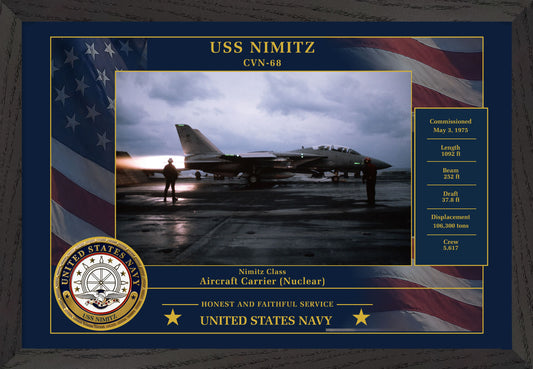 USS Nimitz CVN-68 Framed Patriotic Photo