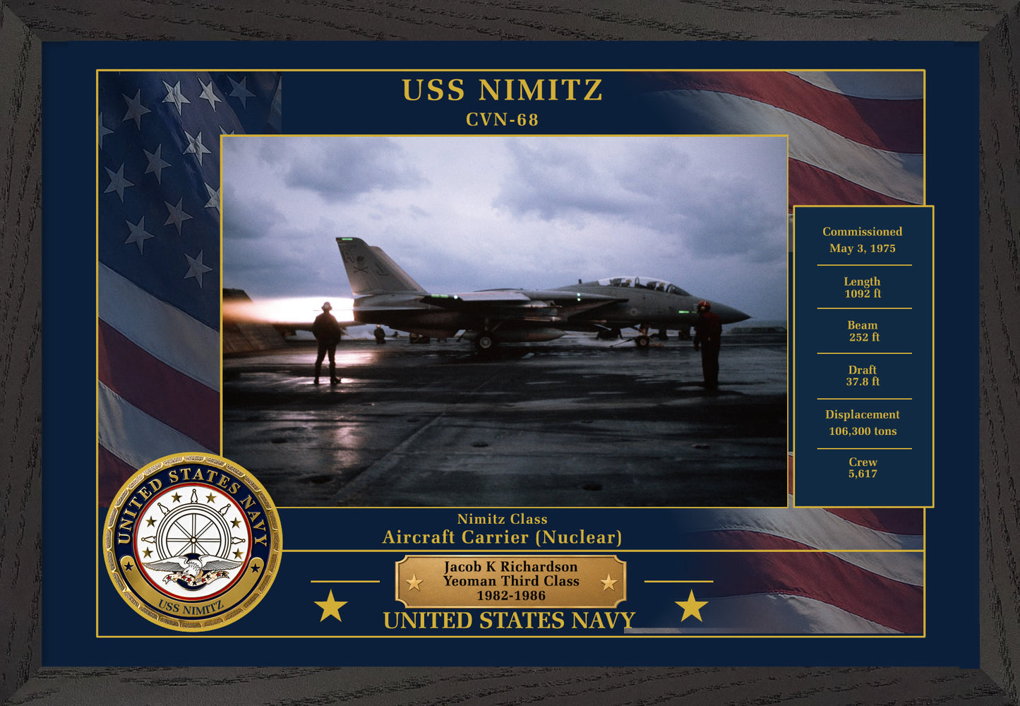 USS Nimitz CVN-68 Framed Patriotic Photo