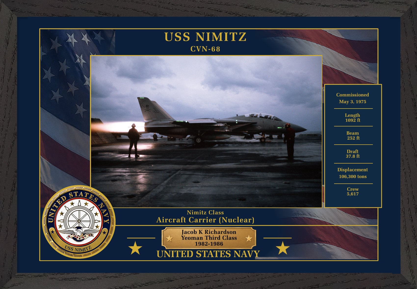 USS Nimitz CVN-68 Framed Patriotic Photo