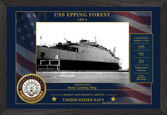 USS Epping Forest LSD-4 Framed Patriotic Photo