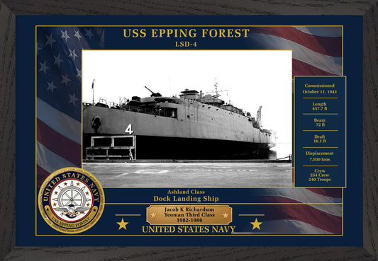 USS Epping Forest LSD-4 Framed Patriotic Photo