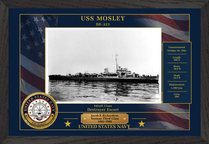 USS Mosley DE-321 Framed Patriotic Photo