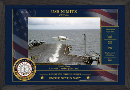 USS Nimitz CVN-68 Framed Patriotic Photo