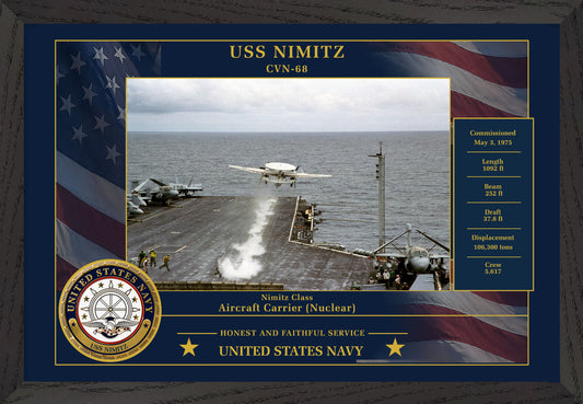 USS Nimitz CVN-68 Framed Patriotic Photo