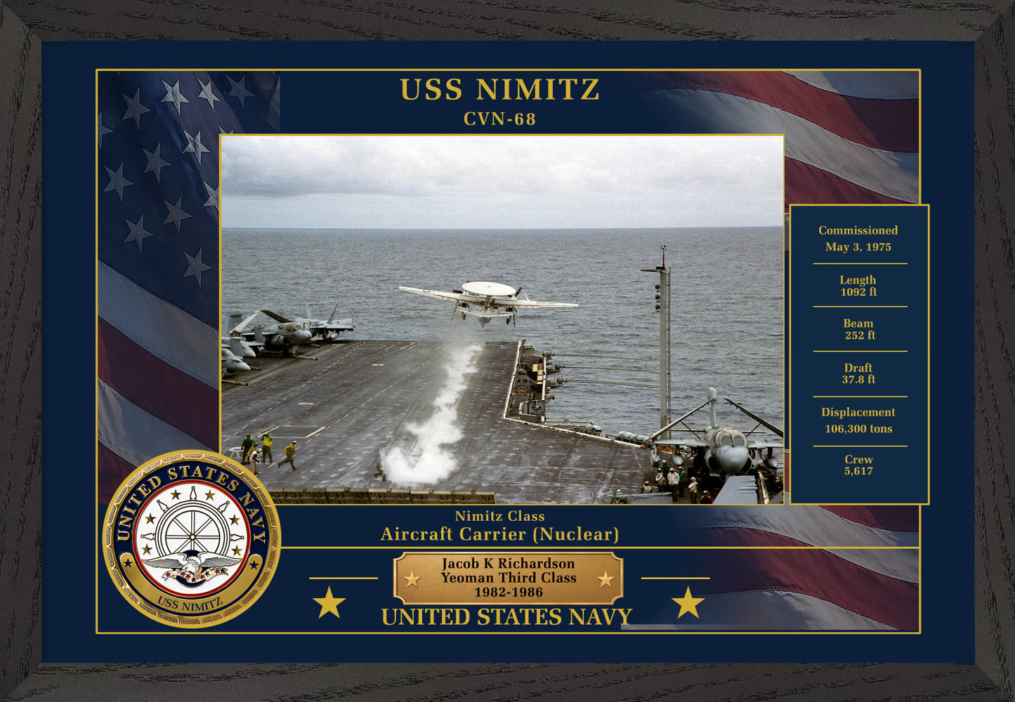 USS Nimitz CVN-68 Framed Patriotic Photo