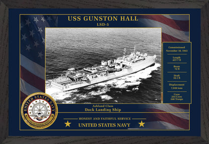 USS Gunston Hall LSD-5 Framed Patriotic Photo