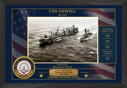 USS Newell DE-322 Framed Patriotic Photo