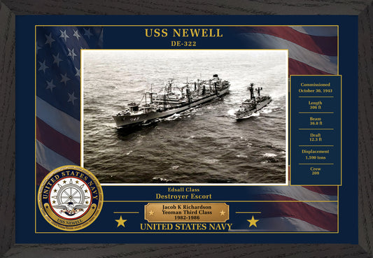 USS Newell DE-322 Framed Patriotic Photo