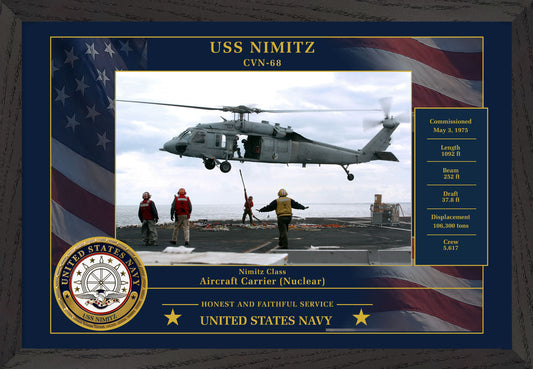 USS Nimitz CVN-68 Framed Patriotic Photo