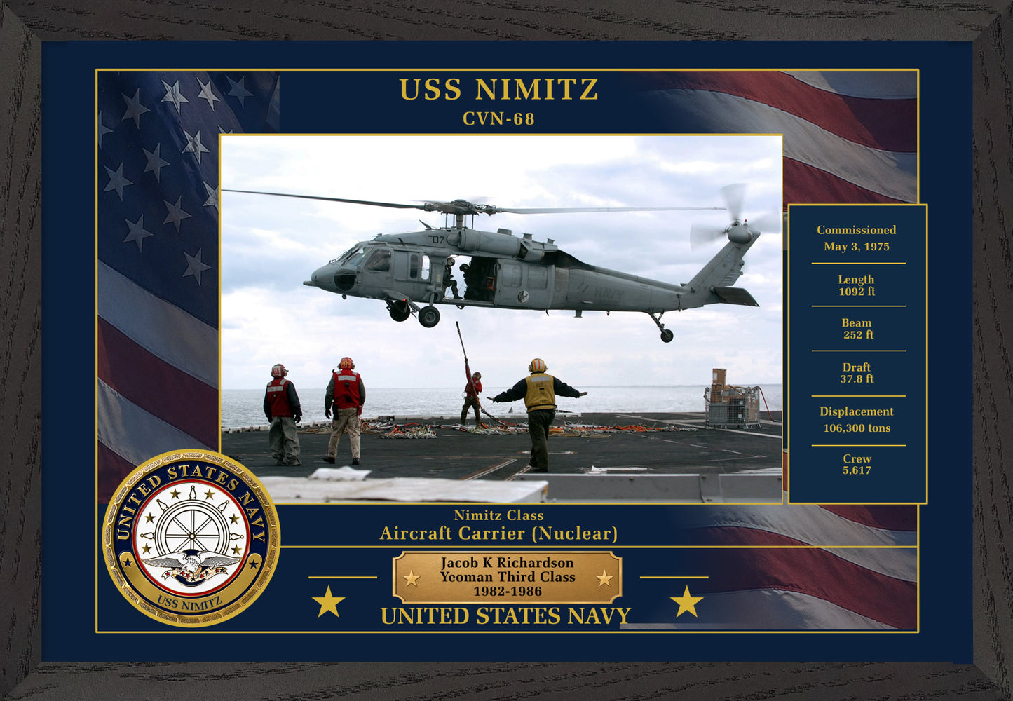 USS Nimitz CVN-68 Framed Patriotic Photo