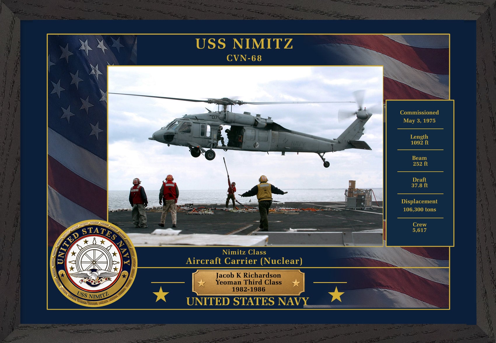 USS Nimitz CVN-68 Framed Patriotic Photo