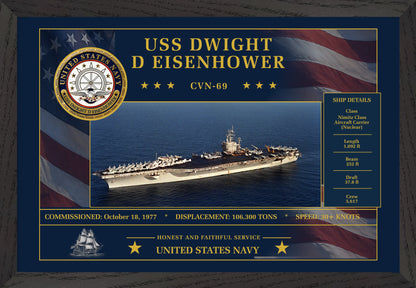 USS Dwight D Eisenhower CVN-69 Framed Patriotic Art