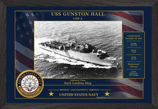 USS Gunston Hall LSD-5 Framed Patriotic Photo