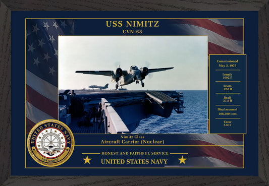 USS Nimitz CVN-68 Framed Patriotic Photo