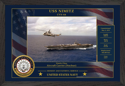 USS Nimitz CVN-68 Framed Patriotic Photo