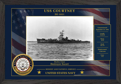 USS Courtney DE-1021 Framed Patriotic Photo