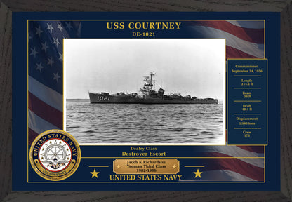 USS Courtney DE-1021 Framed Patriotic Photo