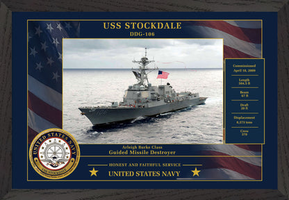 USS Stockdale DDG-106 Framed Patriotic Photo