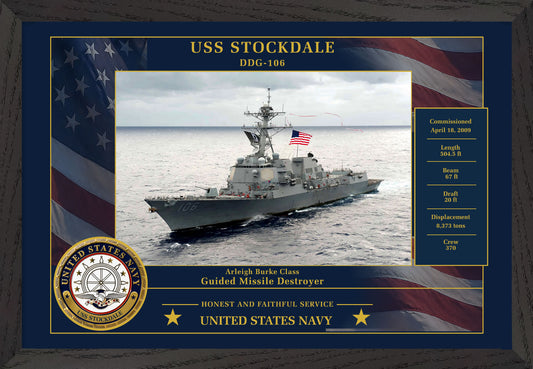USS Stockdale DDG-106 Framed Patriotic Photo