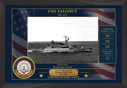 USS Falgout DE-324 Framed Patriotic Photo
