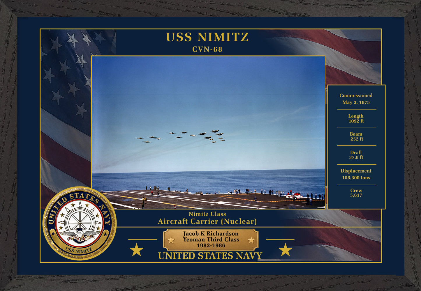 USS Nimitz CVN-68 Framed Patriotic Photo