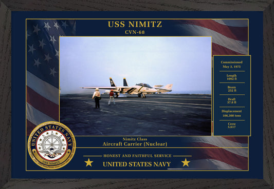 USS Nimitz CVN-68 Framed Patriotic Photo