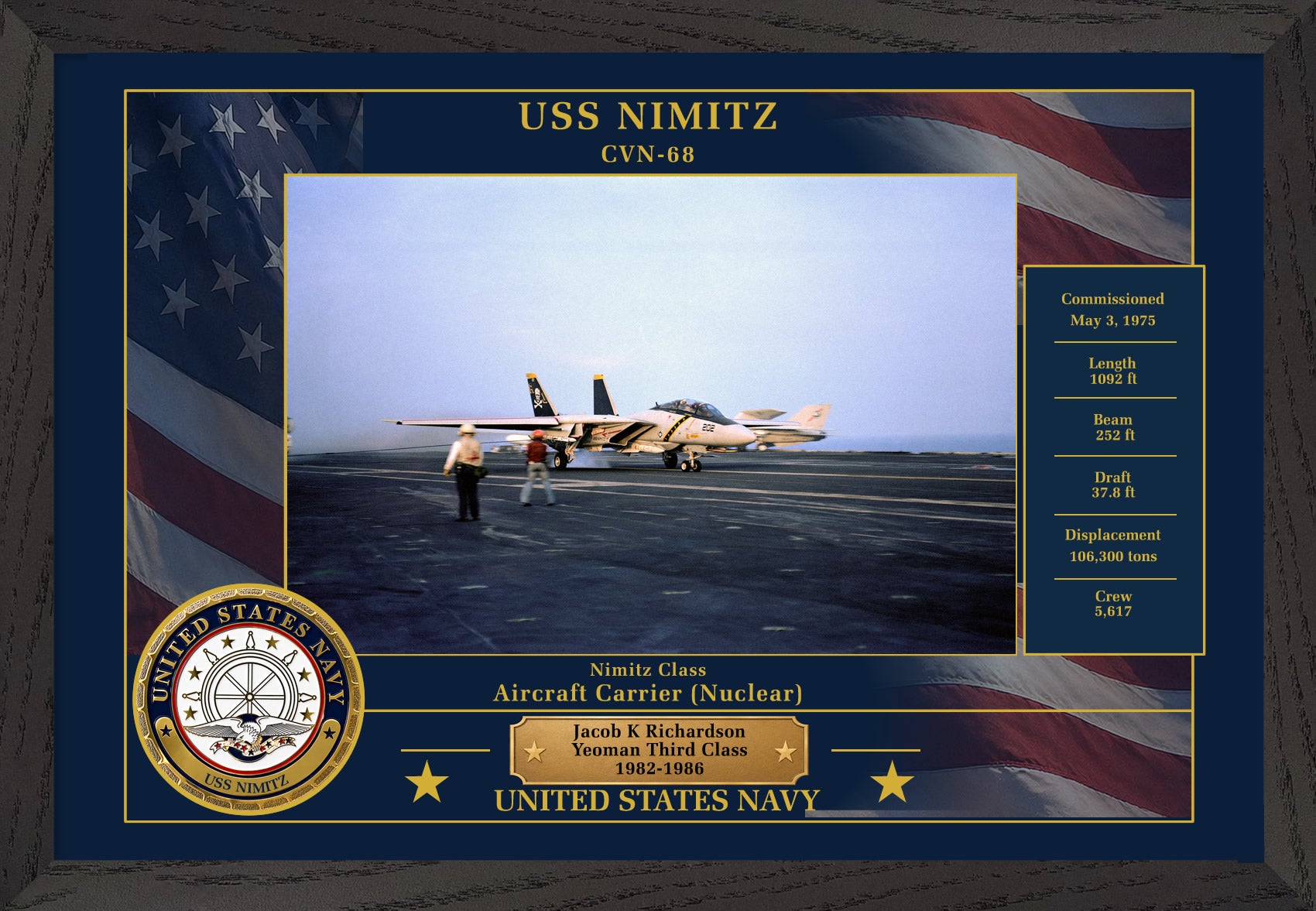 USS Nimitz CVN-68 Framed Patriotic Photo