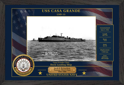 USS Casa Grande LSD-13 Framed Patriotic Photo