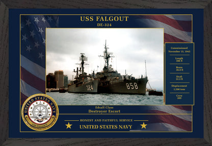 USS Falgout DE-324 Framed Patriotic Photo
