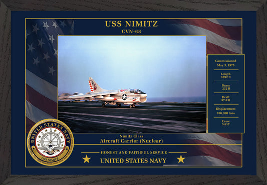 USS Nimitz CVN-68 Framed Patriotic Photo