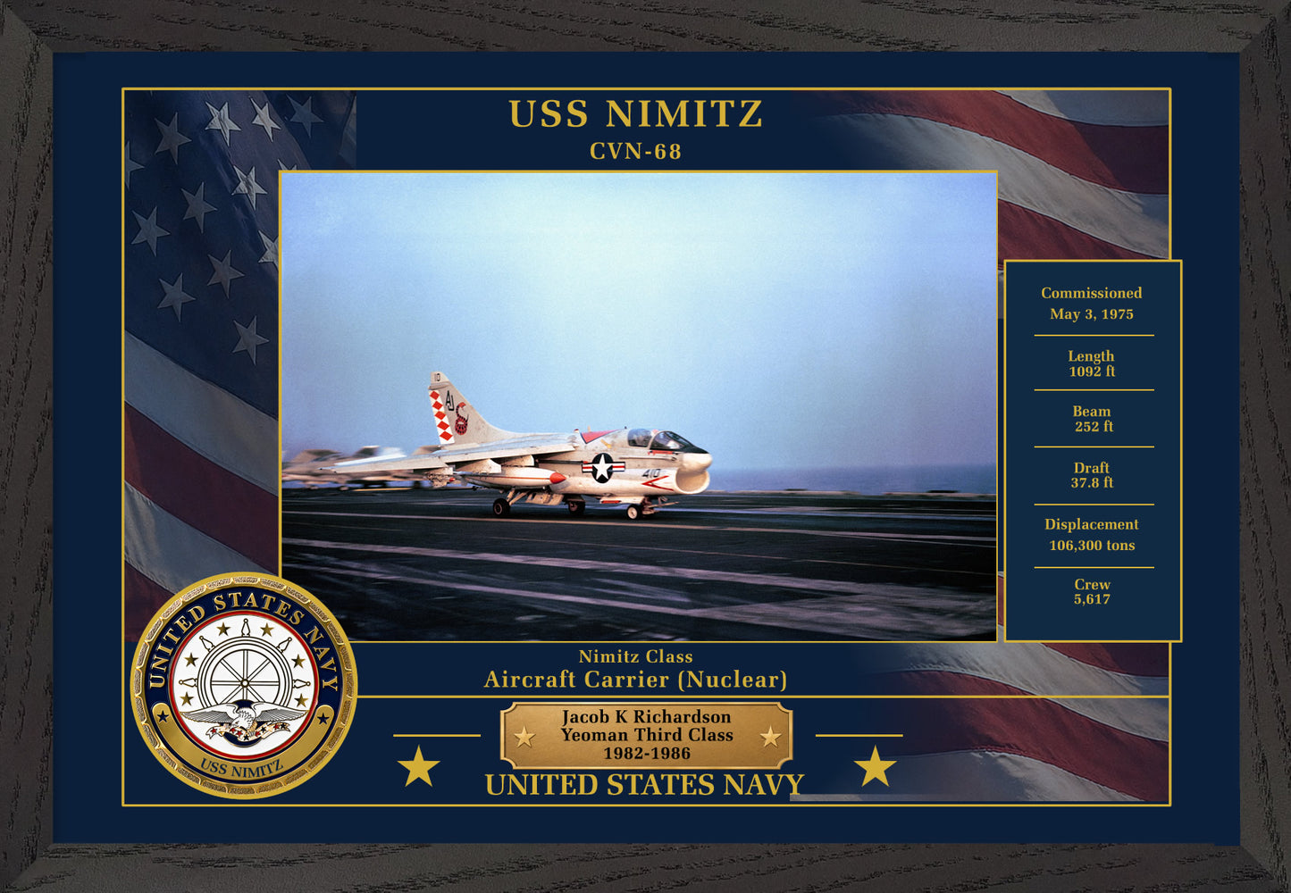 USS Nimitz CVN-68 Framed Patriotic Photo