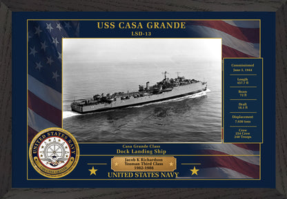 USS Casa Grande LSD-13 Framed Patriotic Photo