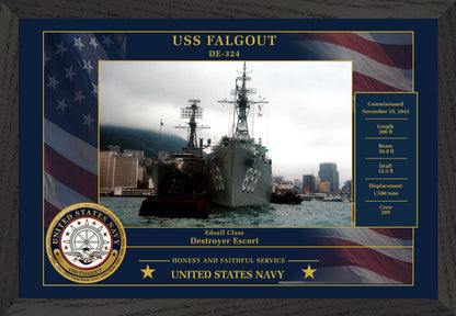 USS Falgout DE-324 Framed Patriotic Photo