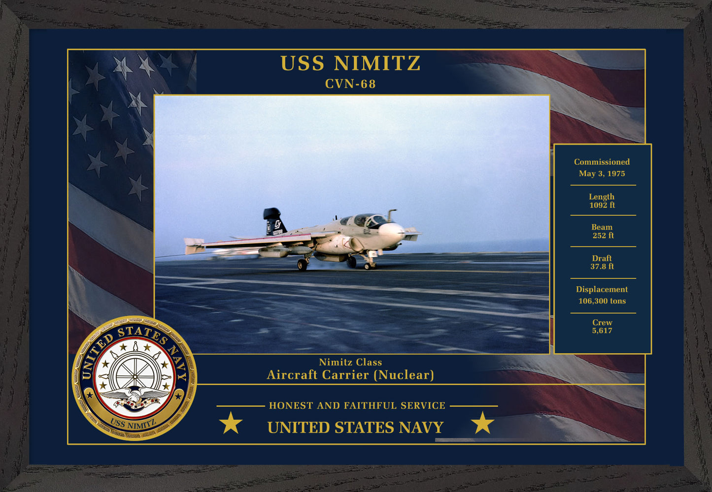 USS Nimitz CVN-68 Framed Patriotic Photo