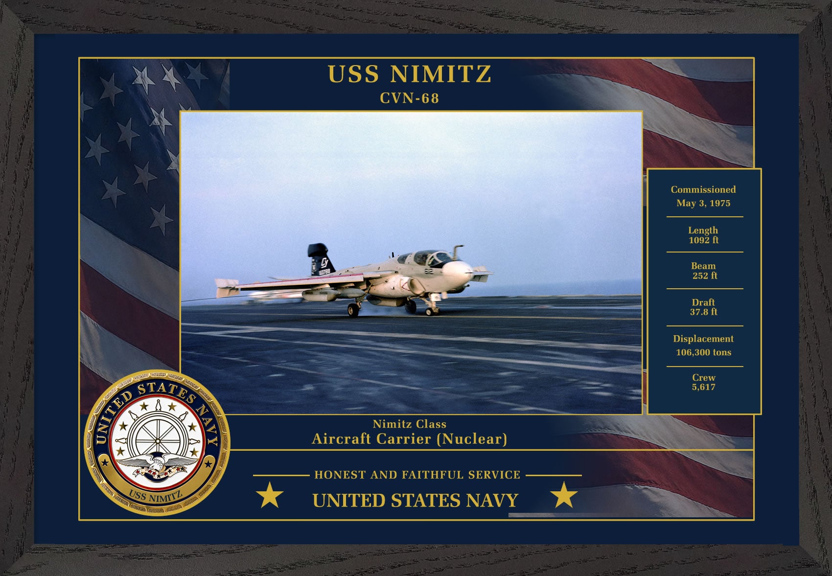 USS Nimitz CVN-68 Framed Patriotic Photo