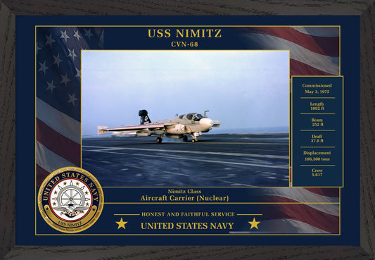 USS Nimitz CVN-68 Framed Patriotic Photo